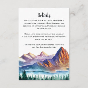 Mountain Wedding Enclosure Card Begleitkarte