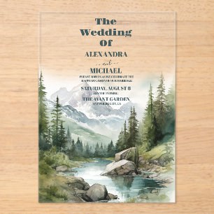 Mountain Wedding Party Acryleinladungen