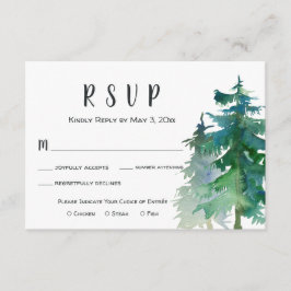 Mountain Wedding RSVP Card mit Abendessen Karte