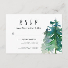 Mountain Wedding RSVP Card mit Anzahl Teilnehmer Karte
