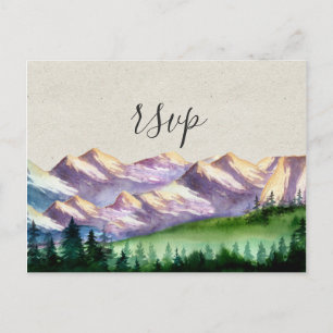 Mountain Wedding RSVP mit Wahlmöglichkeit Einladungspostkarte
