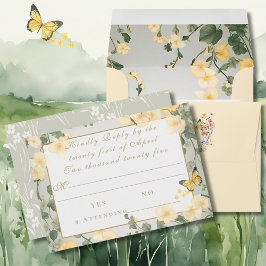 Mountain Wildblume Garden Wedding RSVP Card Karte