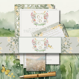 Mountain Wildflower Garden Invitation Belly Band
