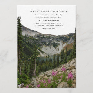 Mountain Wildflower Wedding Invitation Einladung