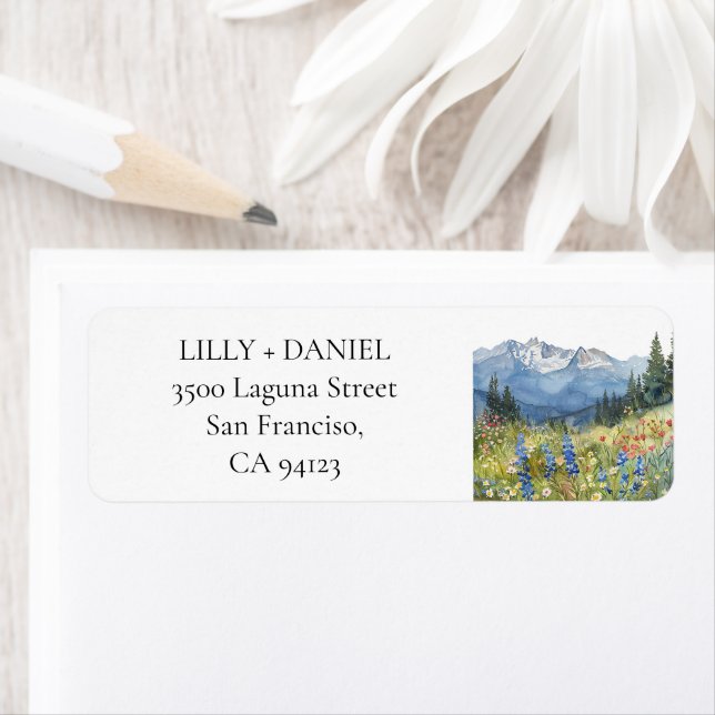 Mountain Wildflowers Floral Return Address (Insitu)