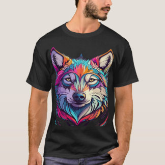 Mountain Wolf Face Kunst, Dichtung und Musik T-Shirt
