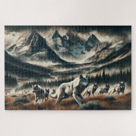 Mountain Wolf Pack, Wolf Familie, Wildnis Puzzle