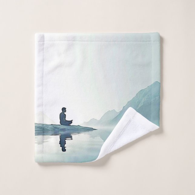 Mountain Zen Friedlich Meditation Design Badhandtuch Set (Waschlappen)