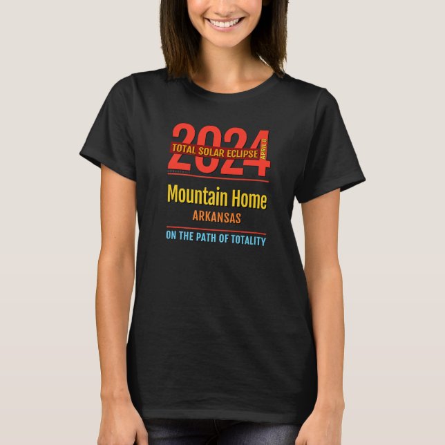 Mountain Zuhause Arkansas AR Total Solar Eclipse 2 T-Shirt (Vorderseite)