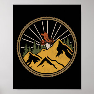 Mountainbike-Abenteuer-Trail Mtb-Radfahrer Retro Poster