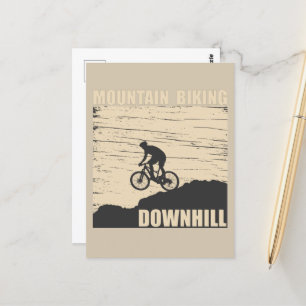 Mountainbike-Abfahrt Postkarte