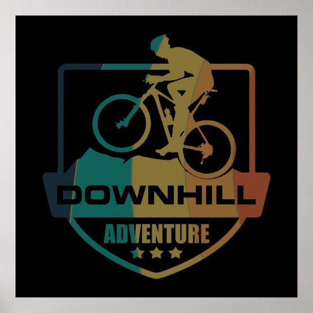 Mountainbike-Abfahrt Vintag Poster (Vorne)