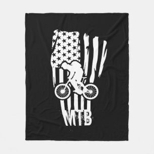Mountainbike Amerikanische Flagge Mtb Patriotisch Fleecedecke
