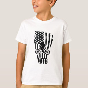 Mountainbike Amerikanische Flagge Mtb Patriotisch T-Shirt