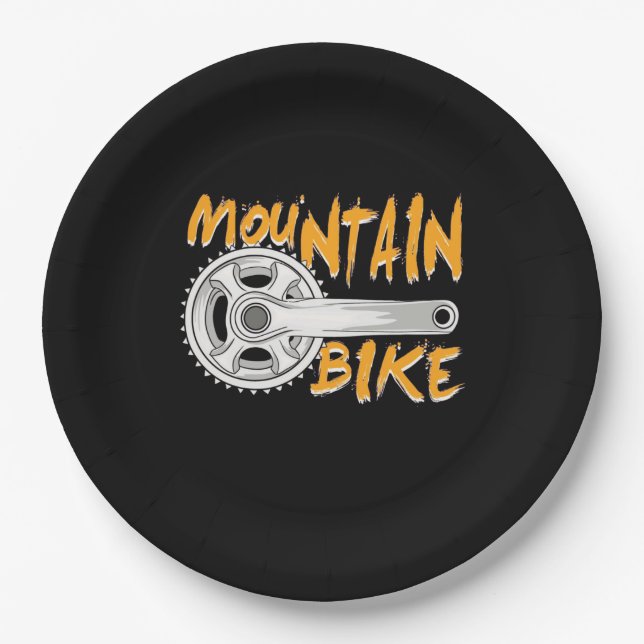 Mountainbike Art Pappteller (Vorderseite)