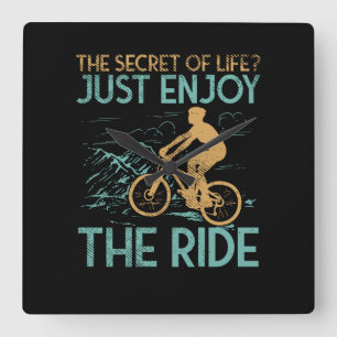 Mountainbike Biker Quadratische Wanduhr