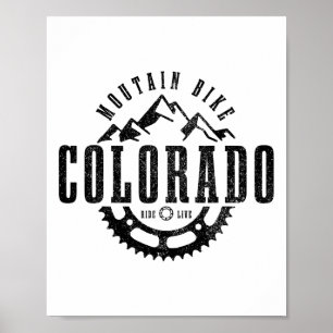 Mountainbike Colorado Mtb Downhill-Fahren Vintage Poster