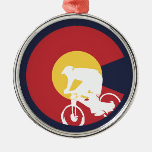 Mountainbike Colorado Silbernes Ornament