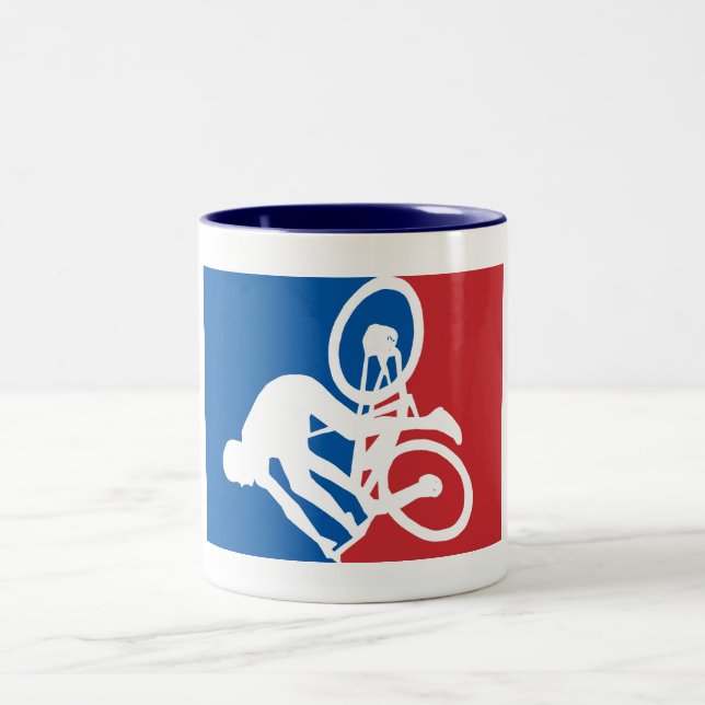 Mountainbike Crash Alles Sterne Zweifarbige Tasse (Mittel)