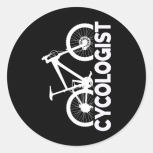 Mountainbike-Cycologist Vertikales Grafikdesign Runder Aufkleber