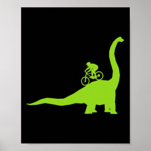 Mountainbike Dinosaur MTB Biker Radfahrer Poster