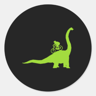 Mountainbike Dinosaur MTB Biker Radfahrer Runder Aufkleber