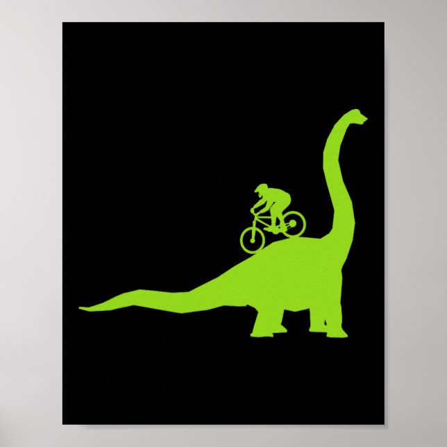 Mountainbike-Dinosaur-MTB-Radfahrer  Poster (Vorne)