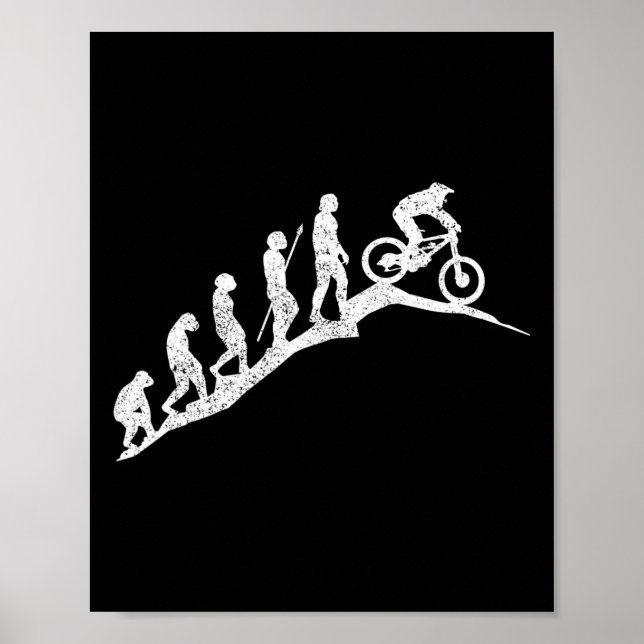 Mountainbike Downhill Evolution Mtb Radfahren Lust Poster (Vorne)
