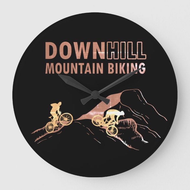 Mountainbike Downhill Große Wanduhr (Vorderseite)