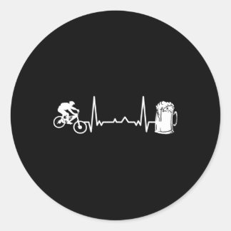 Mountainbike Downhill - Herzschlag Ekg Fahrrad Bik Runder Aufkleber