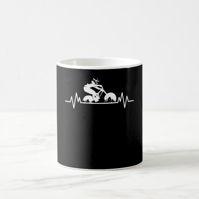 Mountainbike Downhill Herzschlag Fahrradverleih Kaffeetasse (Mittel)