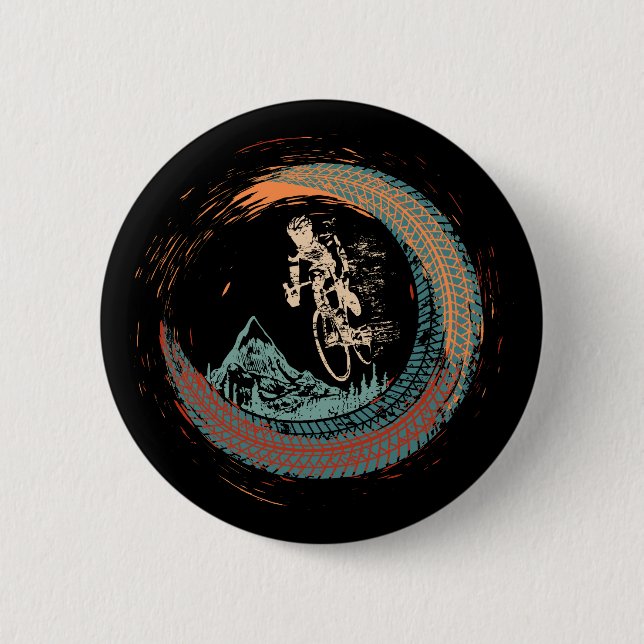 Mountainbike Downhill MTB Vintag Mountainbike Button (Vorderseite)