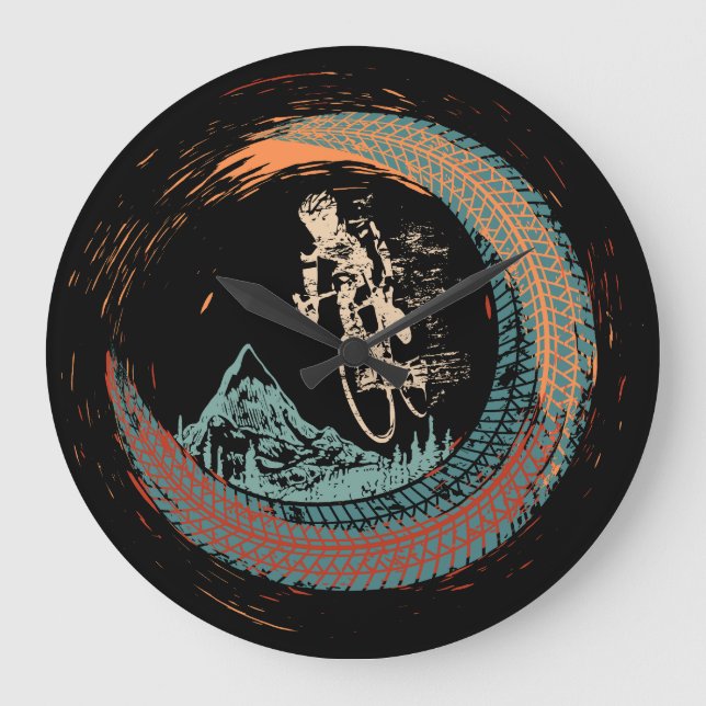 Mountainbike Downhill MTB Vintag Mountainbike Große Wanduhr (Vorderseite)