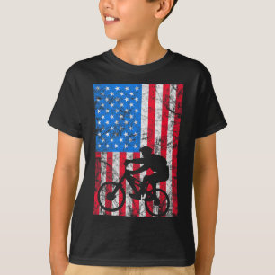 Mountainbike Downhill - US-amerikanische Flagge Mt T-Shirt