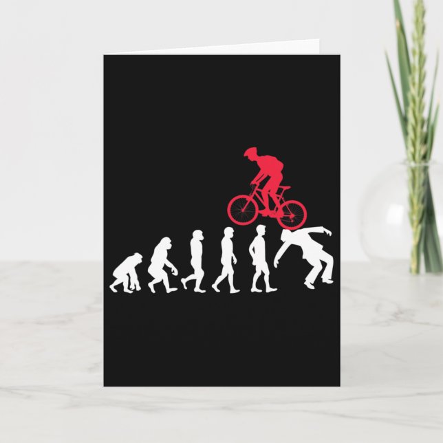 Mountainbike-Evolution Mtb-Crash Biker Radfahrer  Karte (Vorderseite)