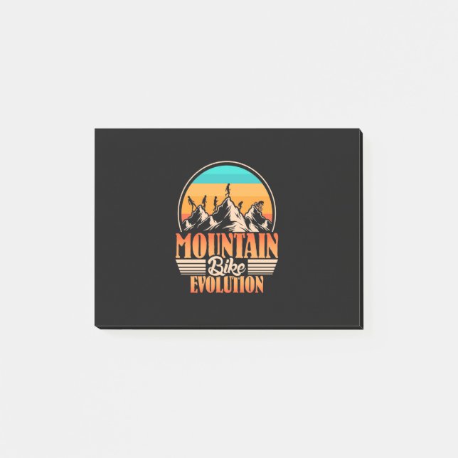 Mountainbike-Evolution Post-it Klebezettel (Vorderseite)