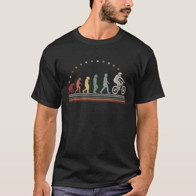 Mountainbike-Evolution Retro MTB Hobbyberg T-Shirt (Vorderseite)