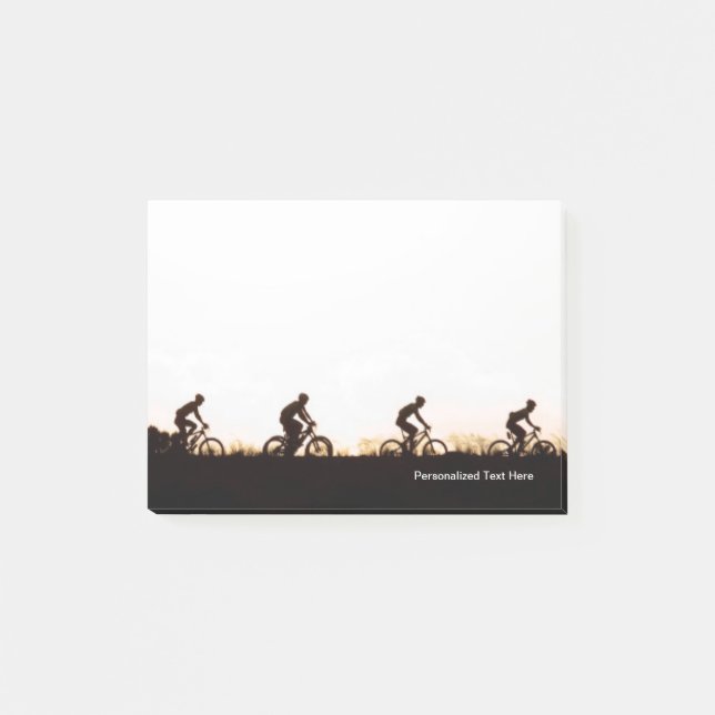 Mountainbike-Fahrer machen sich über die Talsperre Post-it Klebezettel (Vorderseite)