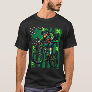 Mountainbike-Fahrer St. Patricks Day Irisch-Amerik T-Shirt