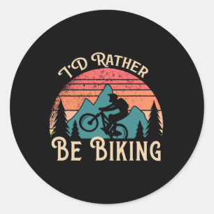 Mountainbike-Fahrrad Ich würde lieber Radfahren Runder Aufkleber
