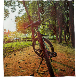 Mountainbike-Geschenke Duschvorhang