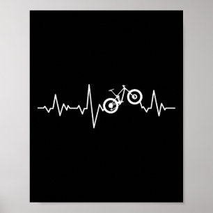 Mountainbike-Herzfrequenz T-Shirt Mtb-Radsport-Ges Poster