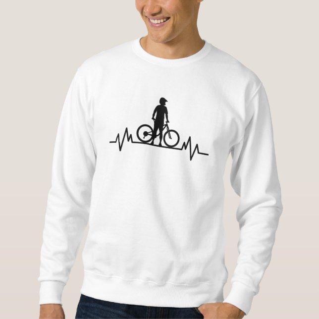 Mountainbike Herzschlag Mountainbike Fahrradverlei Sweatshirt (Vorderseite)