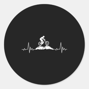 Mountainbike Herzschlag Vintages Fahrrad Runder Aufkleber