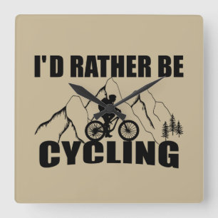 Mountainbike Humor - Lustiges Radfahren Quadratische Wanduhr