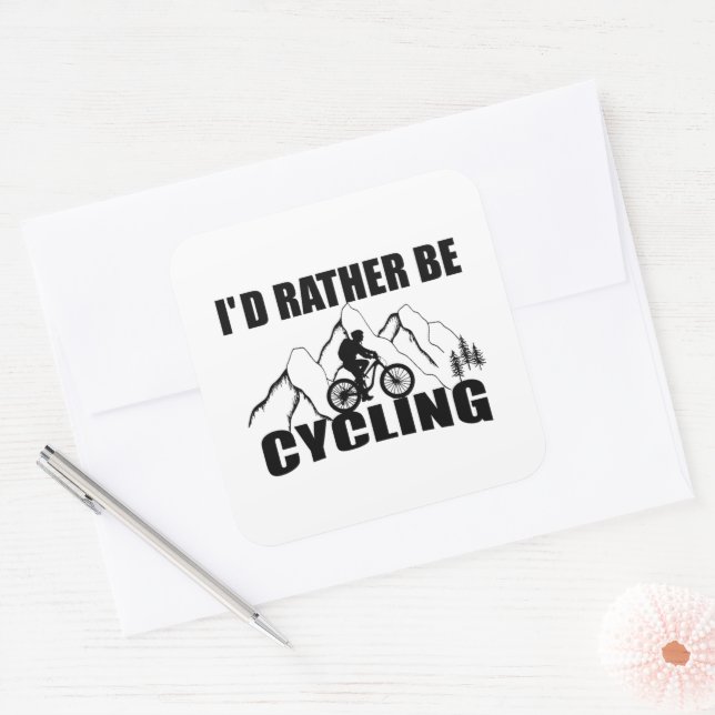 Mountainbike Humor - Lustiges Radfahren Quadratischer Aufkleber (Umschlag)