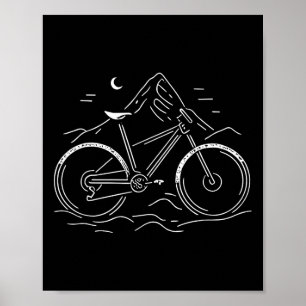 Mountainbike-Linienkunst Fahrrad Radfahren Radspor Poster