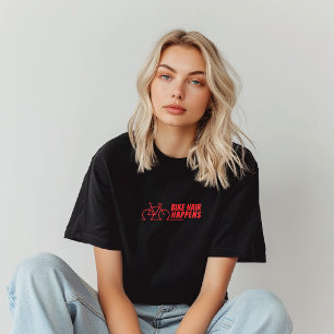Mountainbike-Mädchen Ironie rot schwarz Tri-Blend Shirt