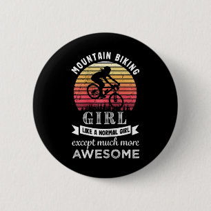 Mountainbike-Mädchen Lustiges Mtb-Geschenk Button