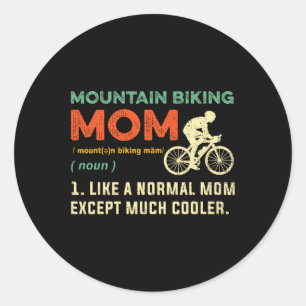 Mountainbike-Mama-Geschenk Coole Mountainbikerin F Runder Aufkleber